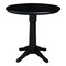 International Concepts 36 in. Solid Wood Round Top Pedestal Counter Height Dining Table with 2 Stools, Black K46-36RT-27B-S6172-2 - alternate 4